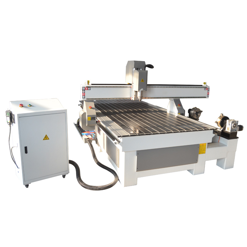 ACE-1325 4axis cnc router with 4 claw double chuch rotary