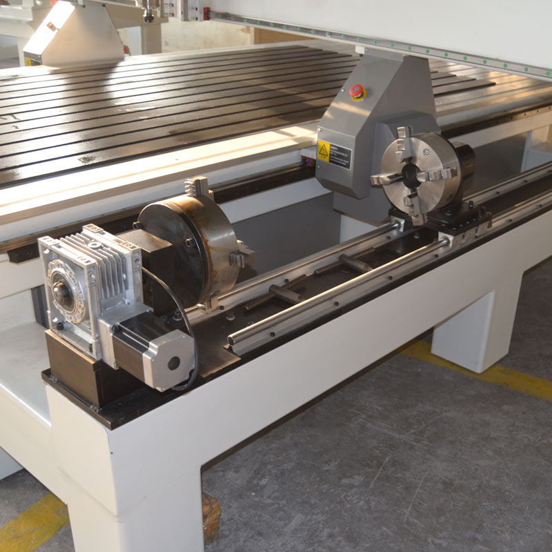 ACE-1325 4axis cnc router with 4 claw double chuch rotary