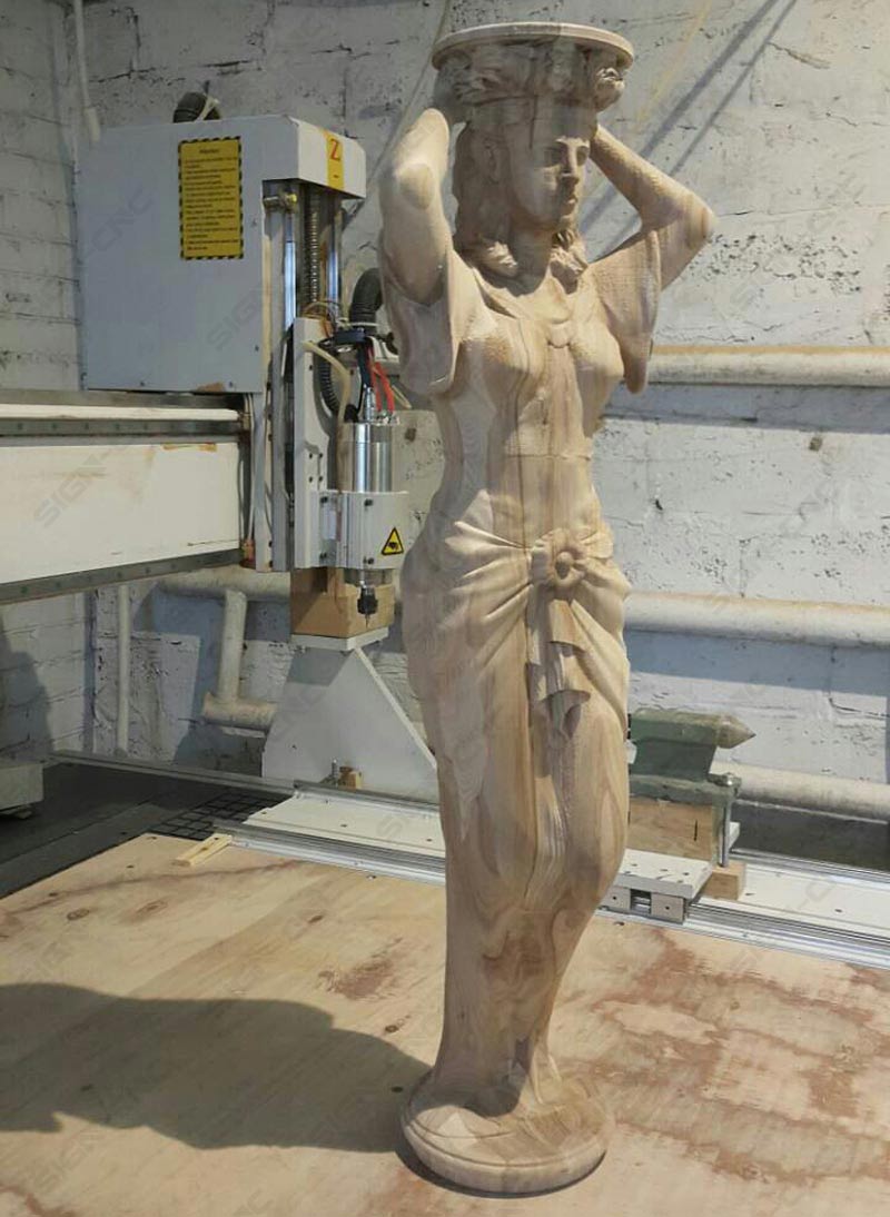 round carved CNC Wood carving sample router 