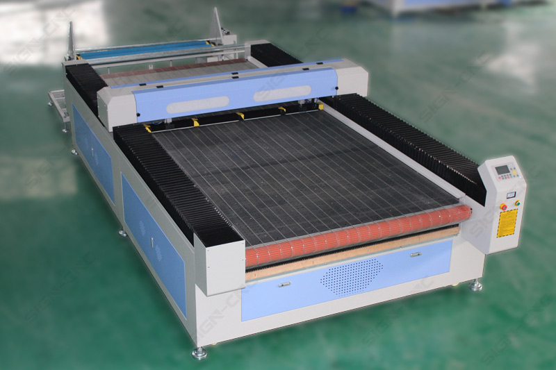 Automatic Feeding Textile Fabric Leather CO2 Laser Cutting Machine with Deviation Correcting