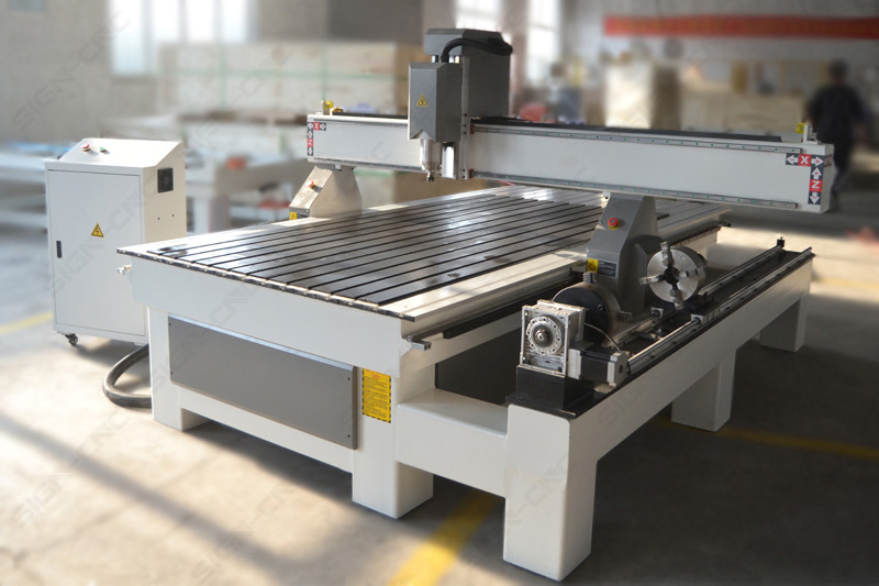 ACE-1325 4axis cnc router with 4 claw double chuch rotary