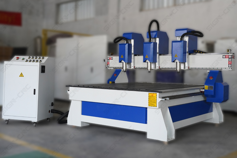 Three Heads CNC Router Woodworking Machine