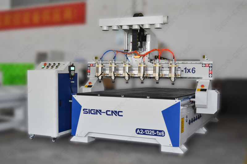 A2-1325-1X6 Multi heads CNC router machine six spindle