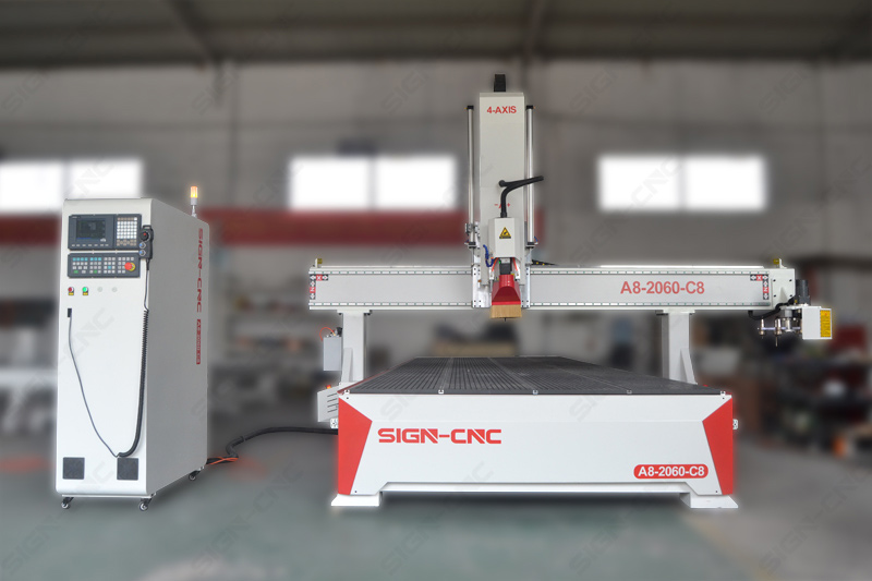 A8-2060-C8 ATC CNC Router Machine 4Axis Swing head for 3D Model