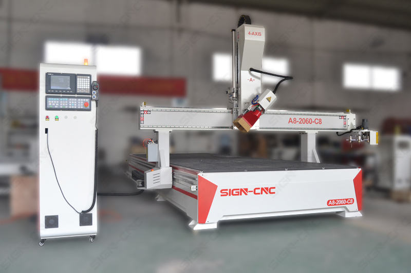 A8-2060-C8 ATC CNC Router Machine 4Axis Swing head for 3D Model