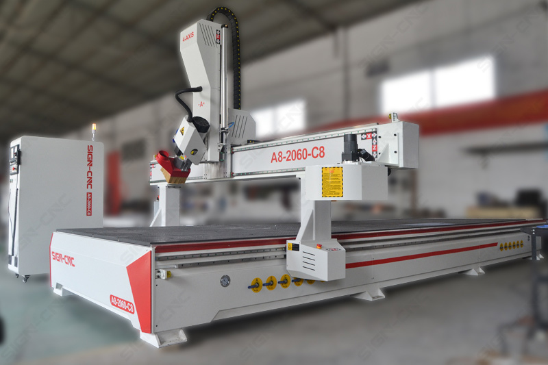 A8-2060-C8 ATC CNC Router Machine 4Axis Swing head for 3D Model