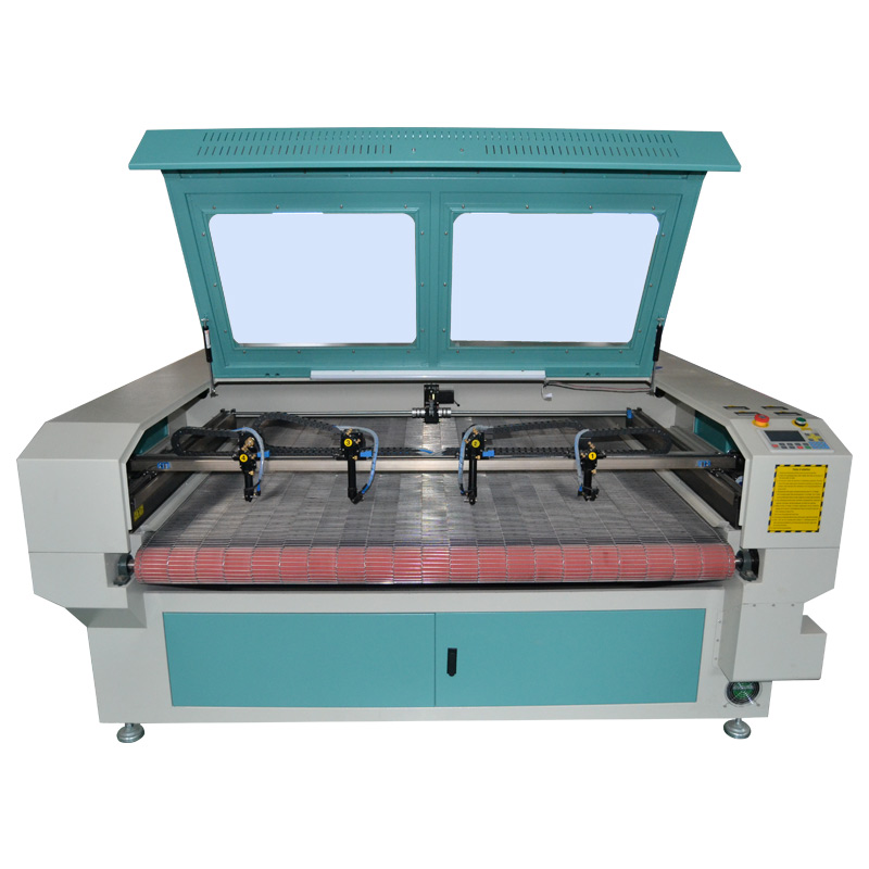 Auto Feeding CO2 Laser four heads Fabric Cutting Machine