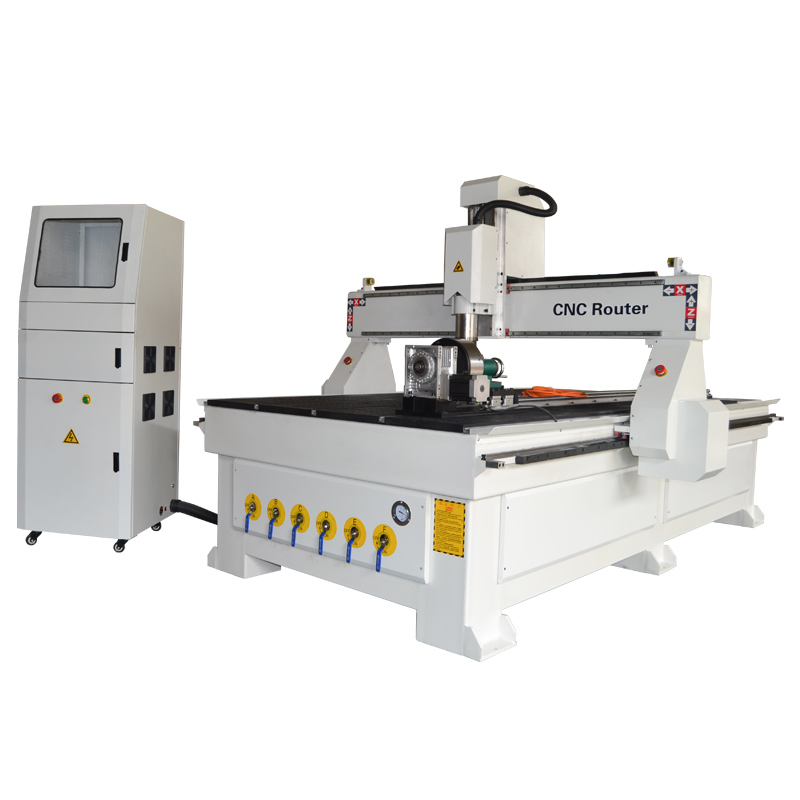 ACE 1325 HVR CNC router with rotary on table for cylinder wood