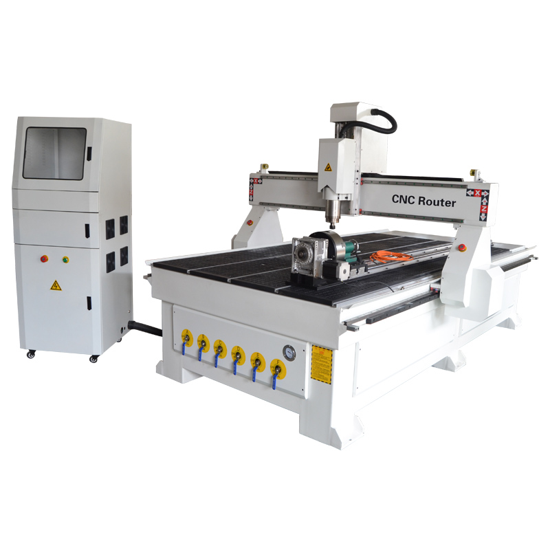 ACE 1325 HVR CNC router with rotary on table for cylinder wood