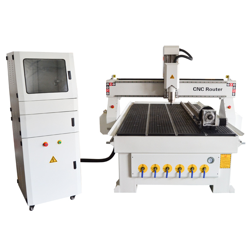 ACE 1325 HVR CNC router with rotary on table for cylinder wood