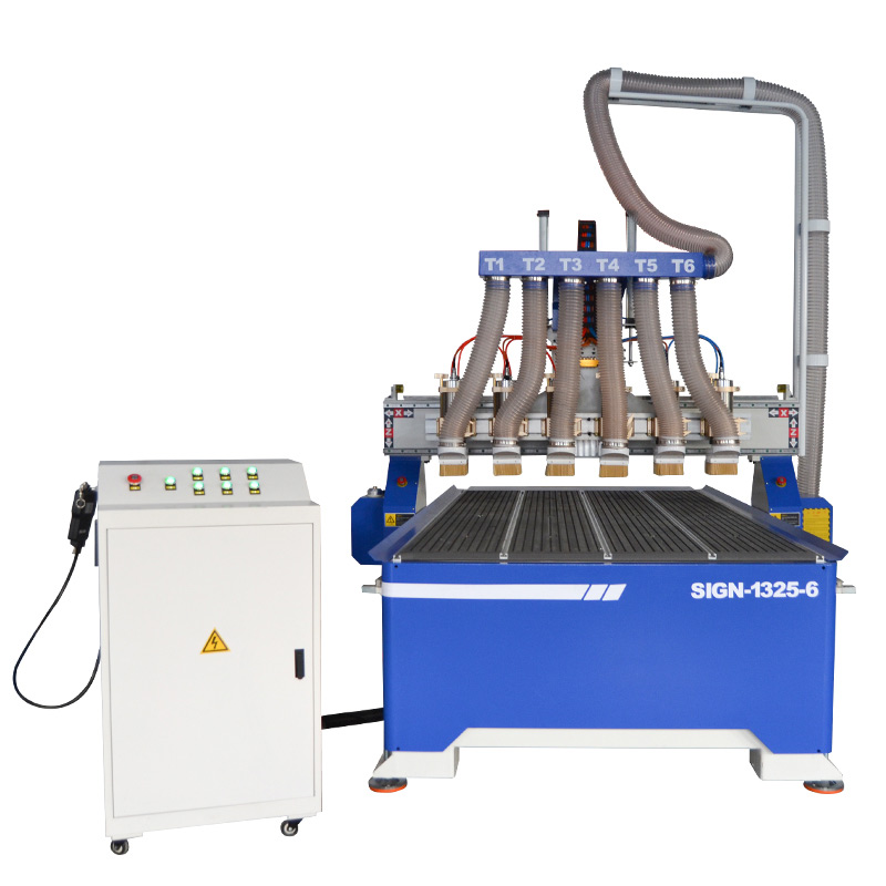 Multi heads CNC router machine 1325 six spindle