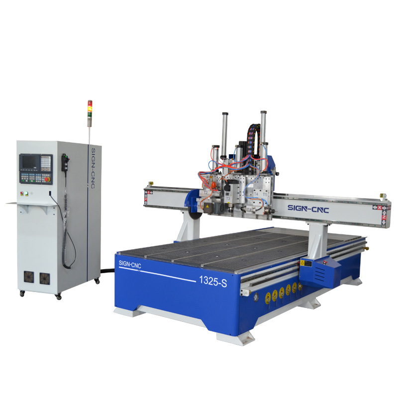 ACE-1325 Pneumatic CNC router with saw and horizontal spindle