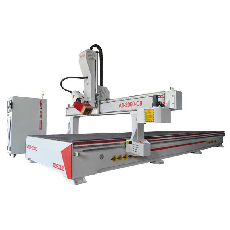 A8-2060-C8 ATC CNC Router Machine 4Axis Swing head for 3D Model