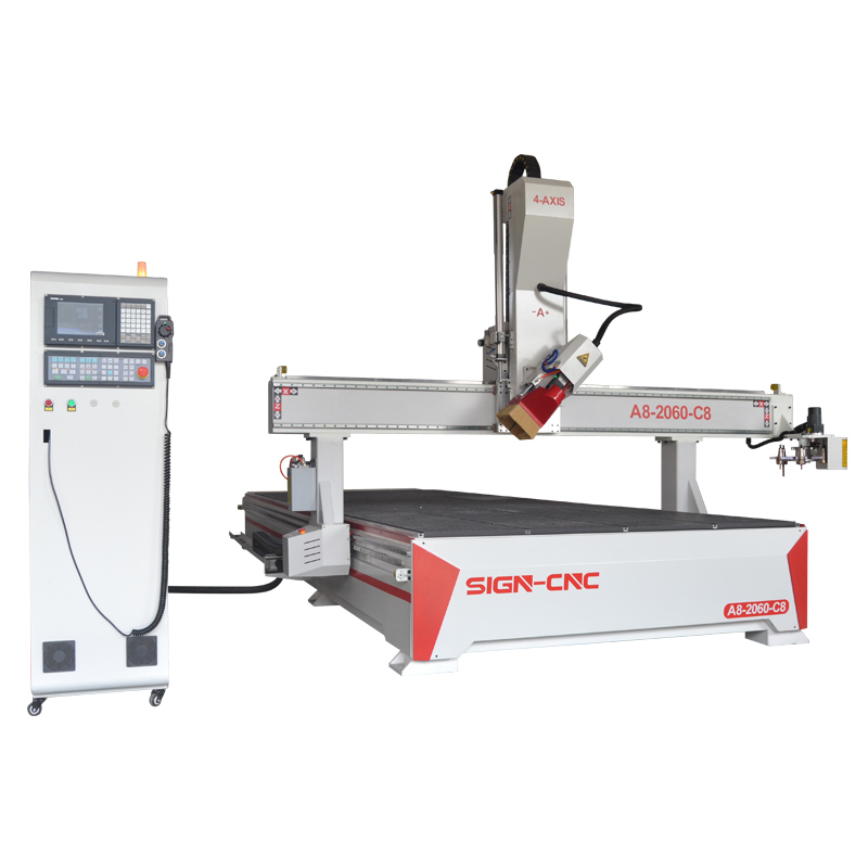 A8-2060-C8 ATC CNC Router Machine 4Axis Swing head for 3D Model