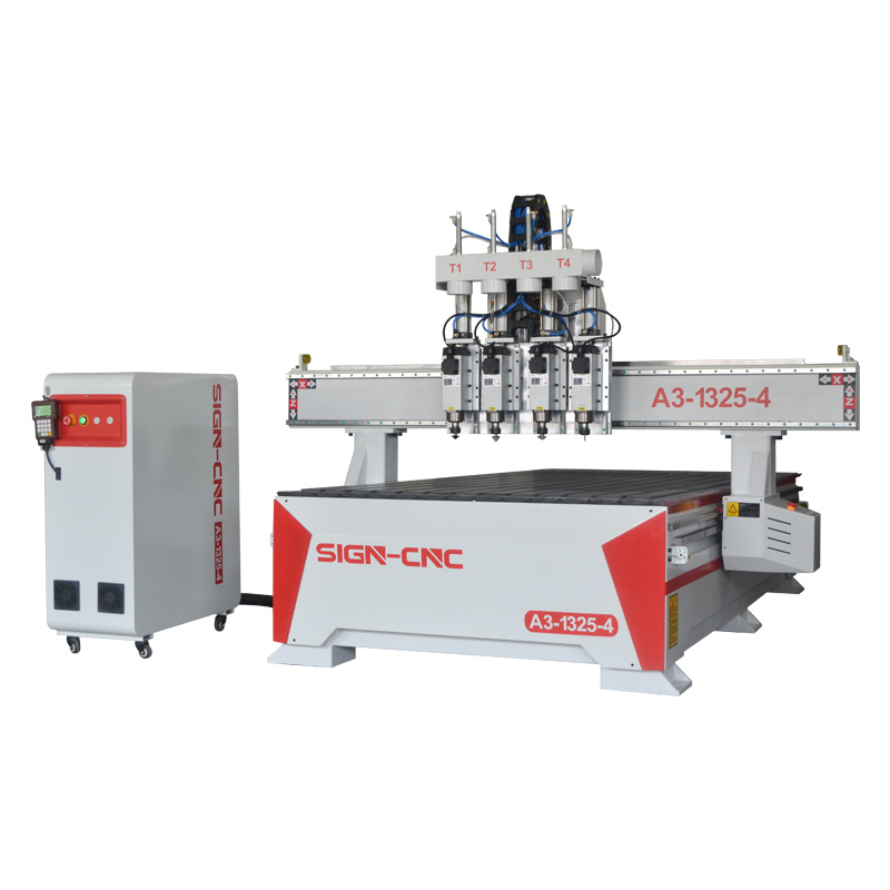 A3-1325-4 ATC CNC router pneumatic multi heads/ spindles