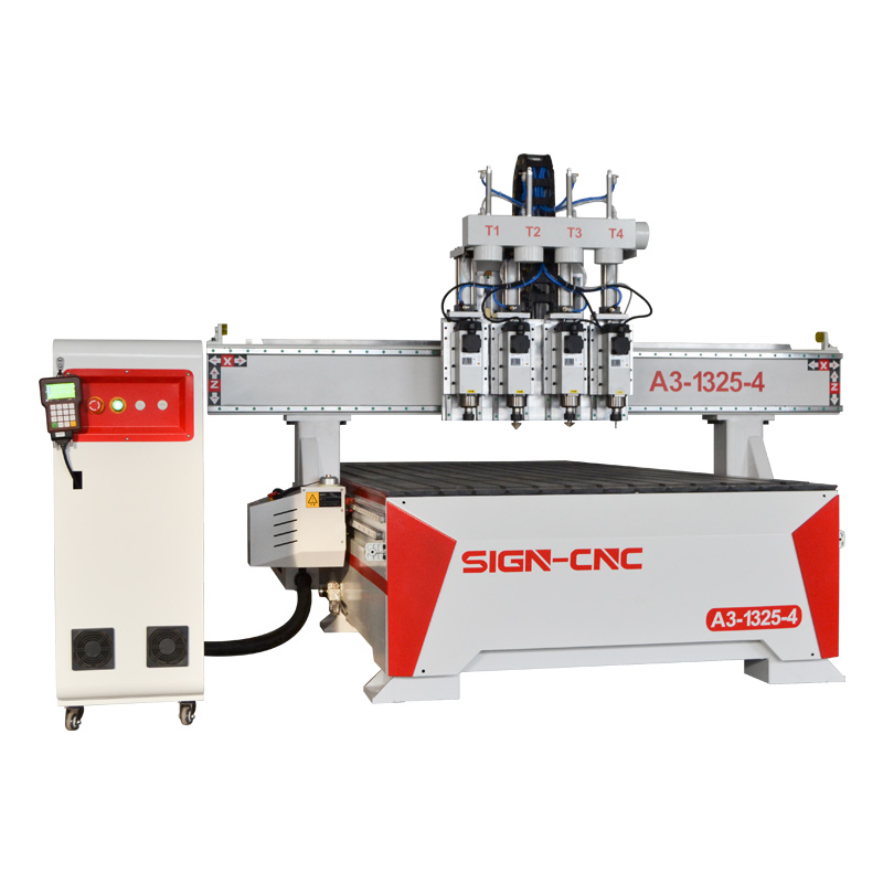 A3-1325-4 ATC CNC router pneumatic multi heads/ spindles